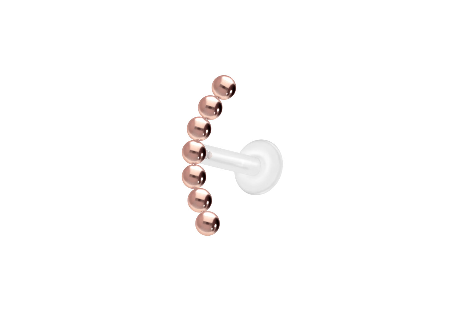 PTFE Labret Piercing mit Innengewinde + Titan-Aufsatz 7 KUGELN
